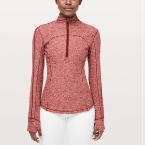 Lululemon run briskly 1/2 zip size 8 heathered dark sport red